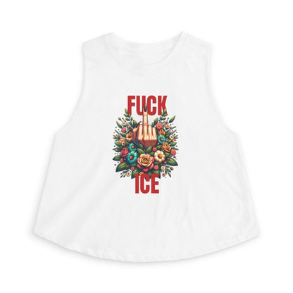 Fuck ICE Racerback Cropped Tank Top
