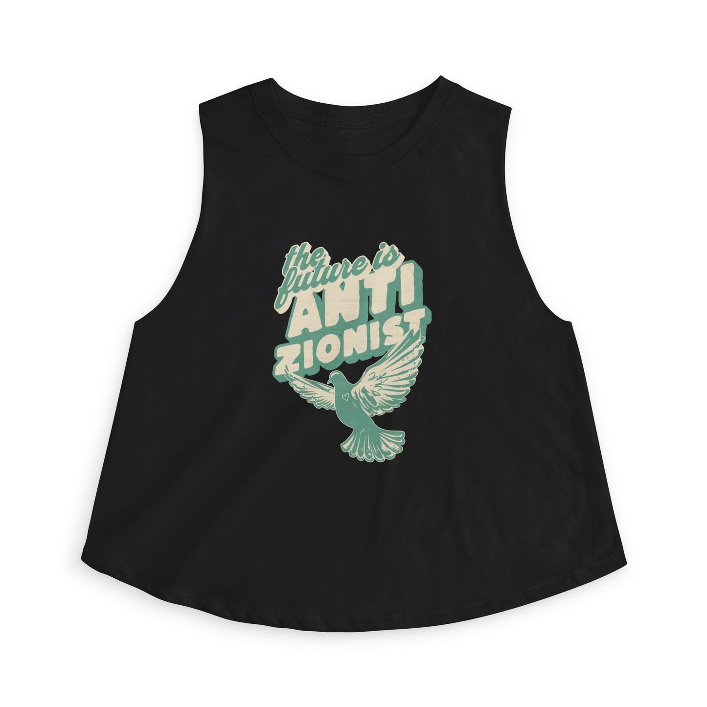 The Future is Anti-Zionist Dove Racerback Cropped Tank Top