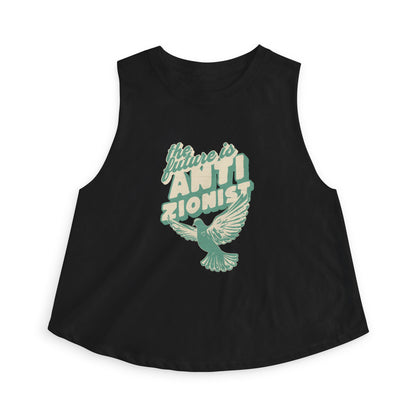 The Future is Anti-Zionist Dove Racerback Cropped Tank Top