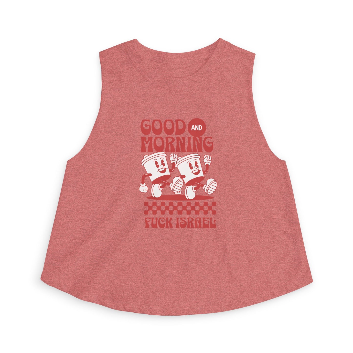 Good Morning and Fuck Israel Racerback Cropped Tank Top