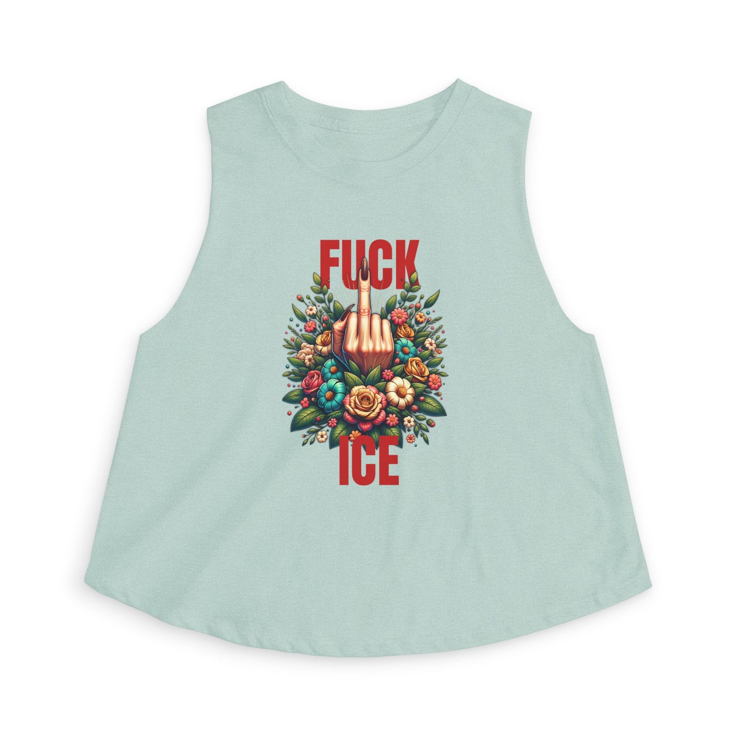 Fuck ICE Racerback Cropped Tank Top