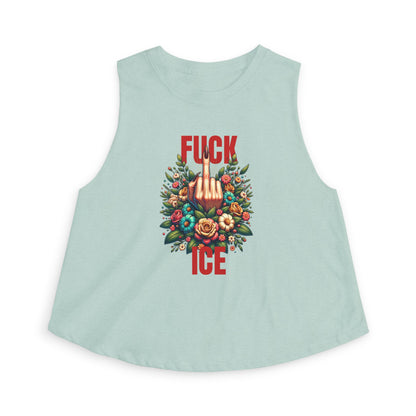 Fuck ICE Racerback Cropped Tank Top