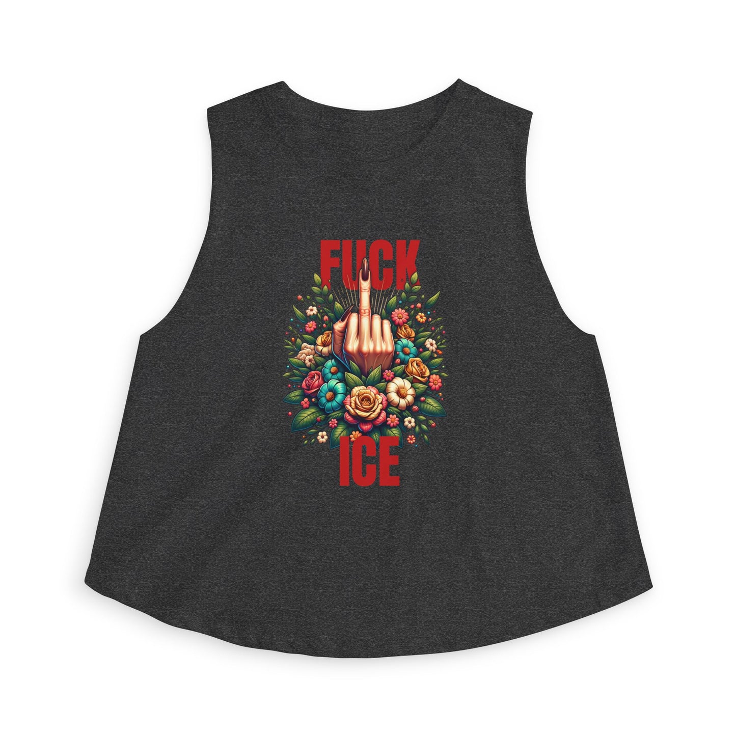 Fuck ICE Racerback Cropped Tank Top