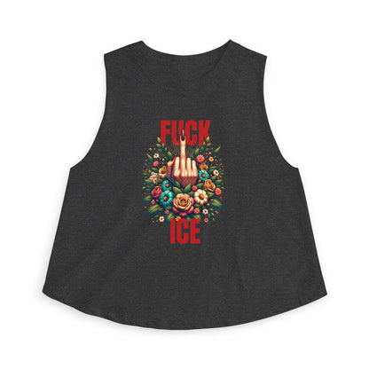 Fuck ICE Racerback Cropped Tank Top