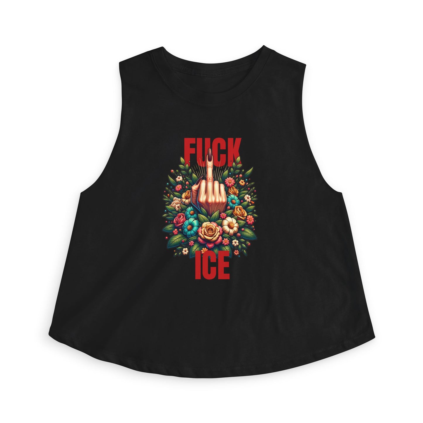Fuck ICE Racerback Cropped Tank Top