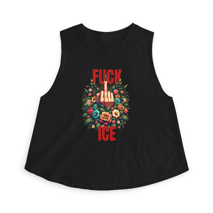 Fuck ICE Racerback Cropped Tank Top