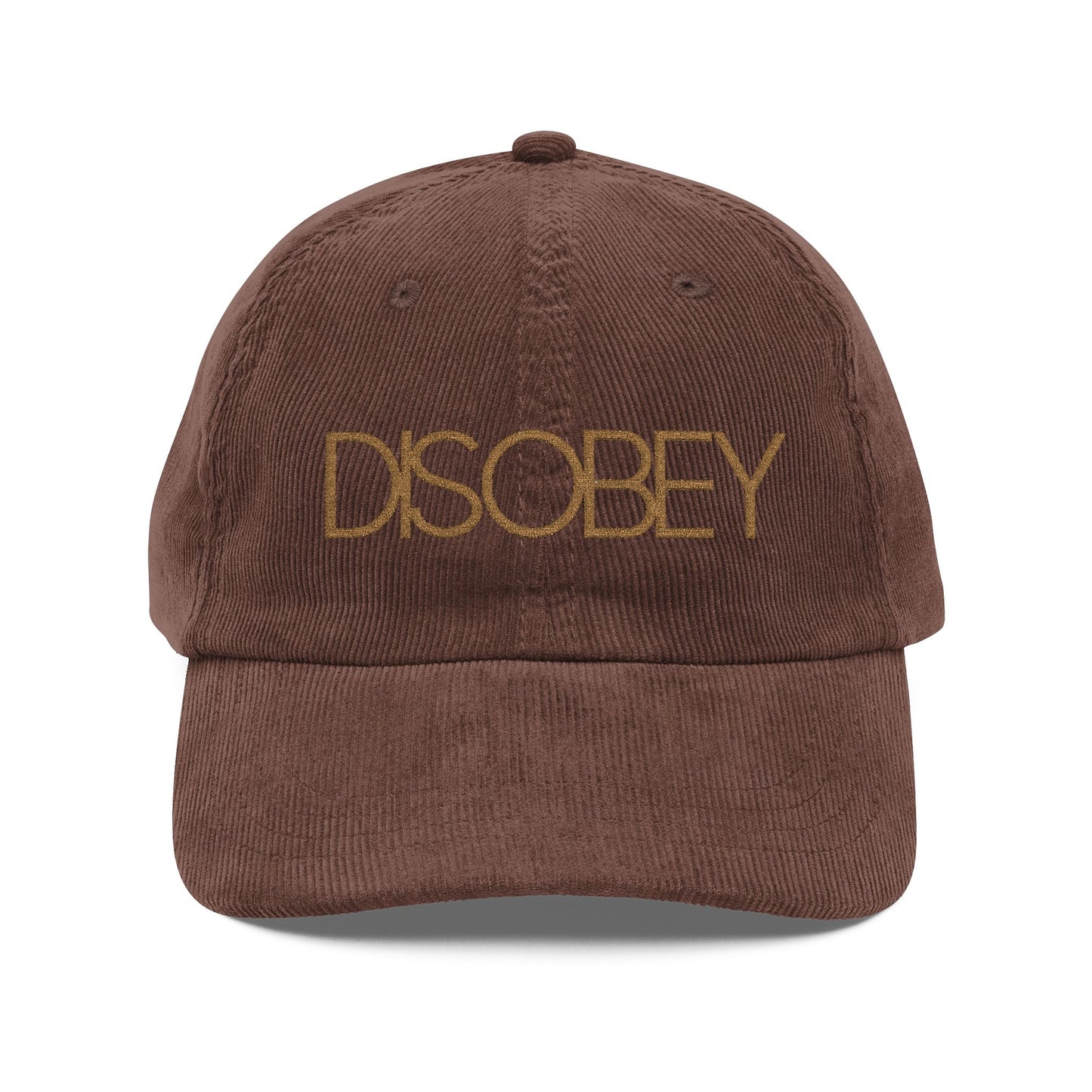 DISOBEY Corduroy Embroided Hat