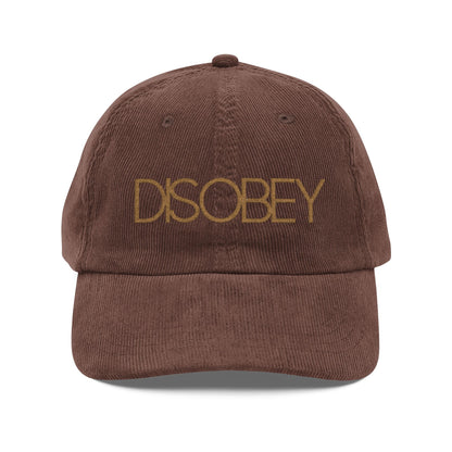 DISOBEY Corduroy Embroided Hat