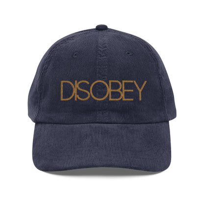 DISOBEY Corduroy Embroided Hat