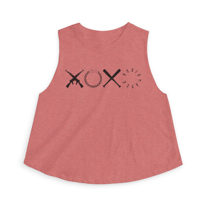 XOXO Resistance Racerback Cropped Tank Top