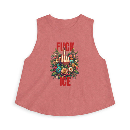 Fuck ICE Racerback Cropped Tank Top