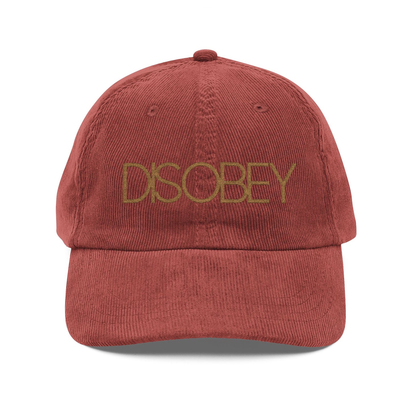 DISOBEY Corduroy Embroided Hat
