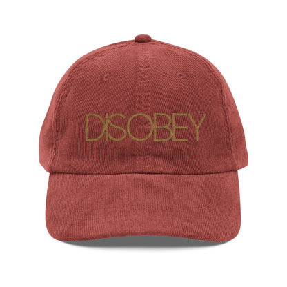 DISOBEY Corduroy Embroided Hat