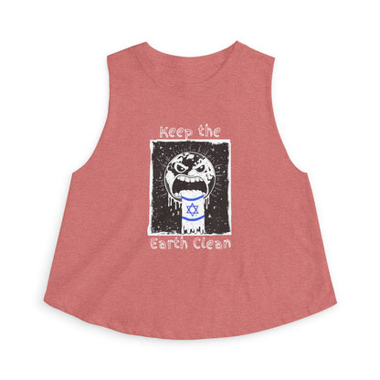 Keep the Earth Clean Racerback Cropped Tank Top