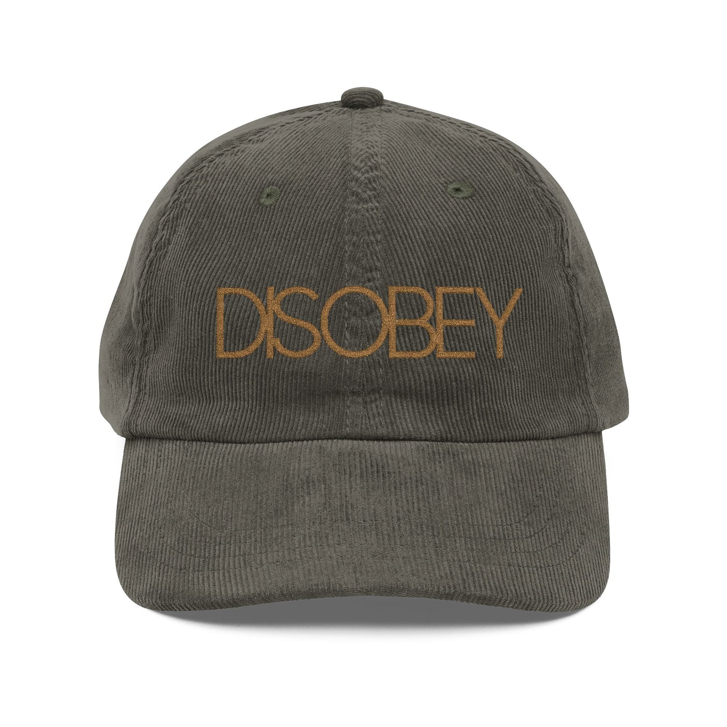 DISOBEY Corduroy Embroided Hat