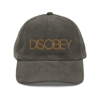 DISOBEY Corduroy Embroided Hat