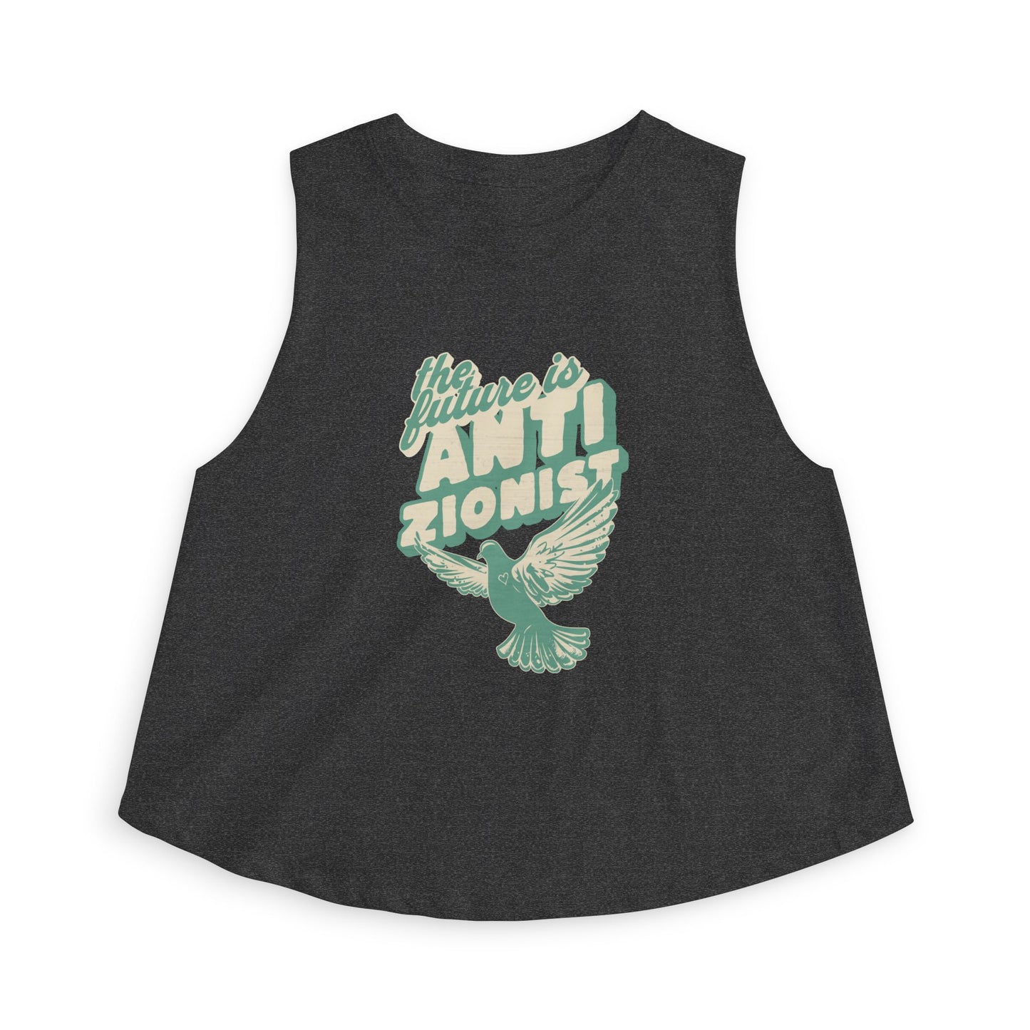 The Future is Anti-Zionist Dove Racerback Cropped Tank Top
