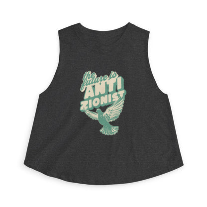 The Future is Anti-Zionist Dove Racerback Cropped Tank Top