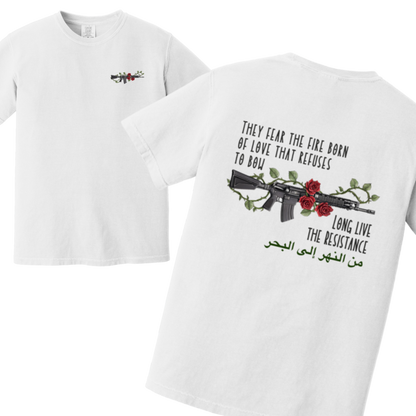 Fire Born of Love Palestine Resistance Tshirt