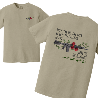 Fire Born of Love Palestine Resistance Tshirt