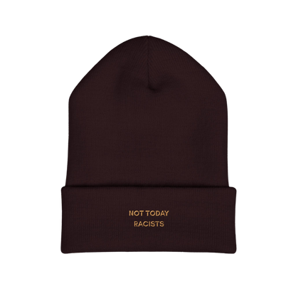 Not Today Racists Embroidered Beanie Hat