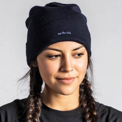 Tax the Rich Embroidered Beanie Hat