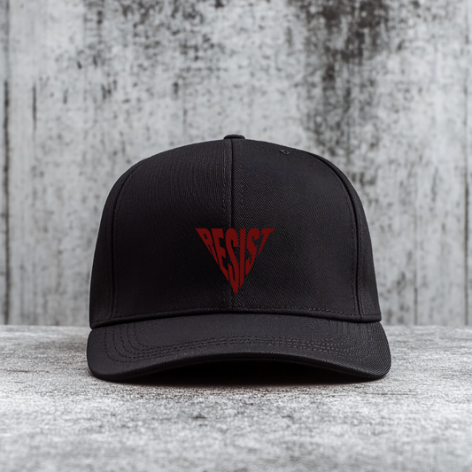 Resist Red Triangle Embroidered Hat