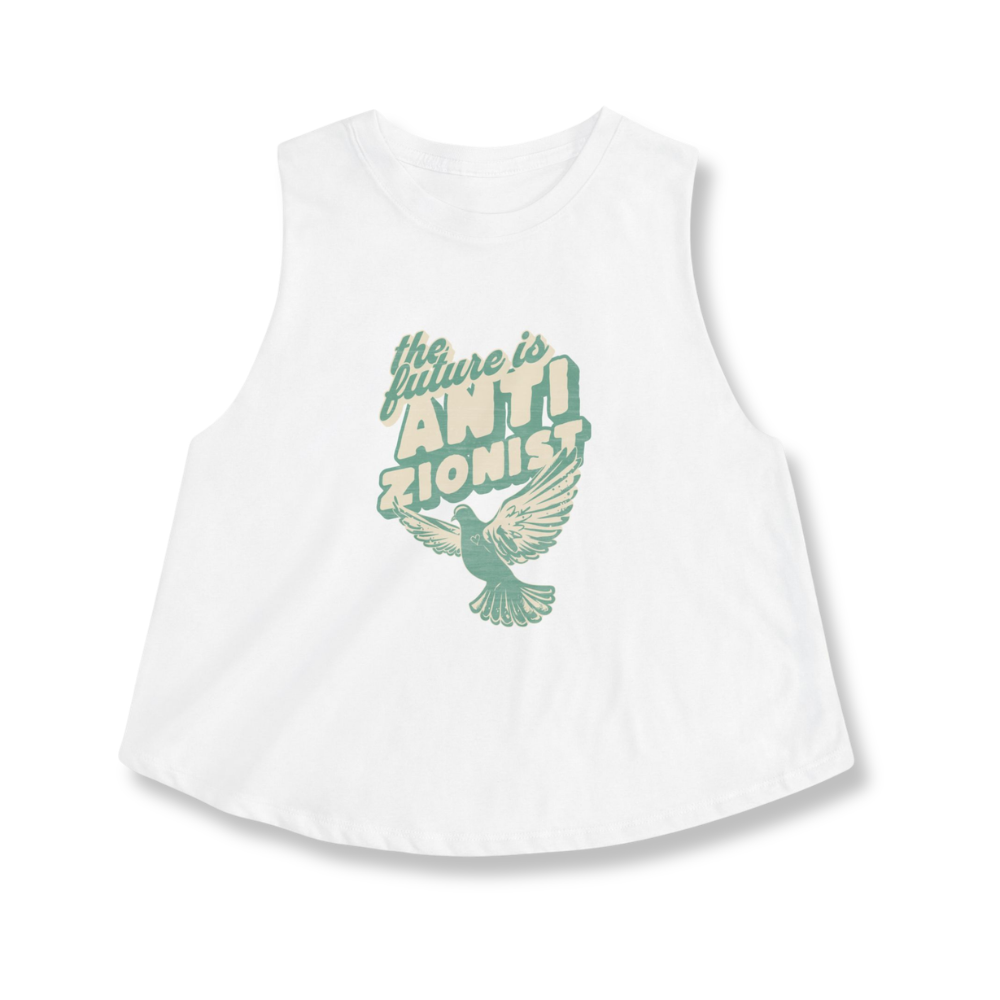 The Future is Anti-Zionist Dove Racerback Cropped Tank Top