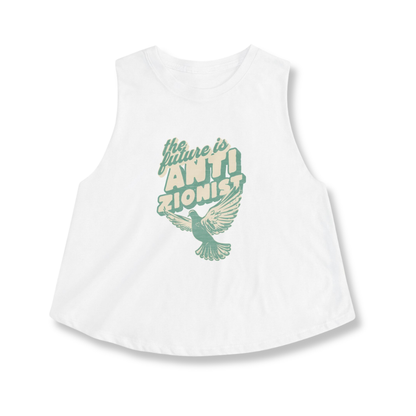 The Future is Anti-Zionist Dove Racerback Cropped Tank Top