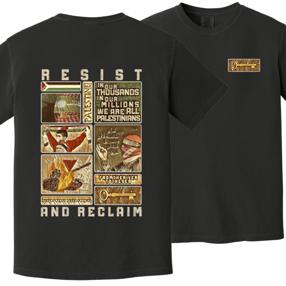 Resist and Reclaim 2 Gold Collage Tshirt