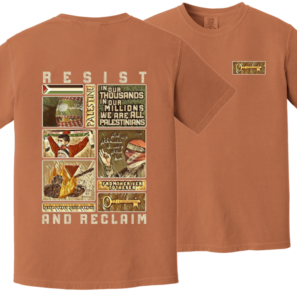 Resist and Reclaim 2 Gold Collage Tshirt