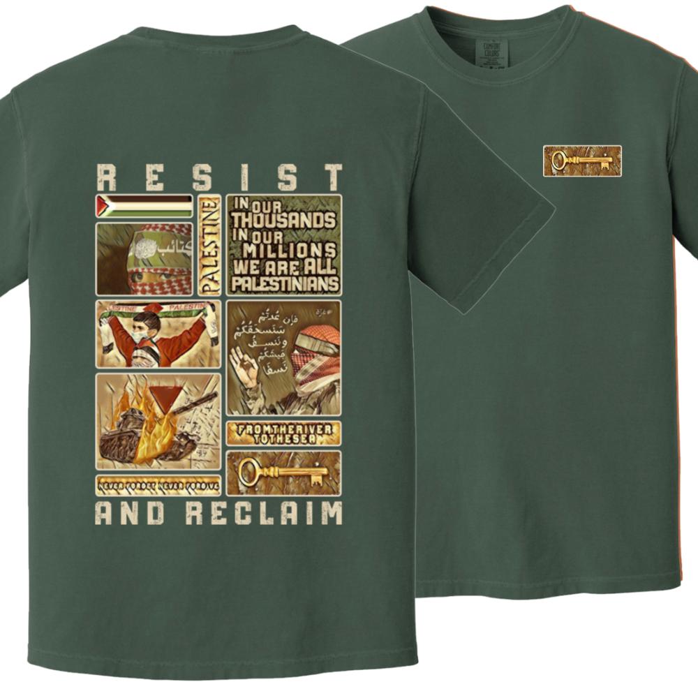 Resist and Reclaim 2 Gold Collage Tshirt
