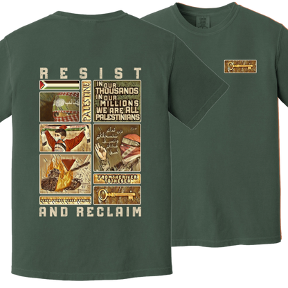 Resist and Reclaim 2 Gold Collage Tshirt