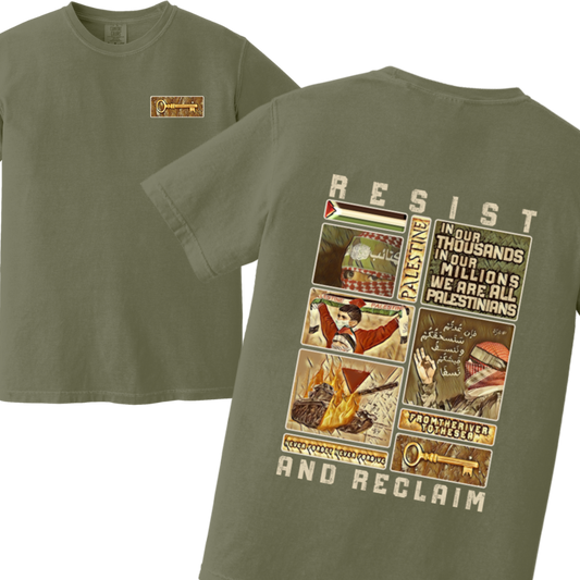 Resist and Reclaim 2 Gold Collage Tshirt