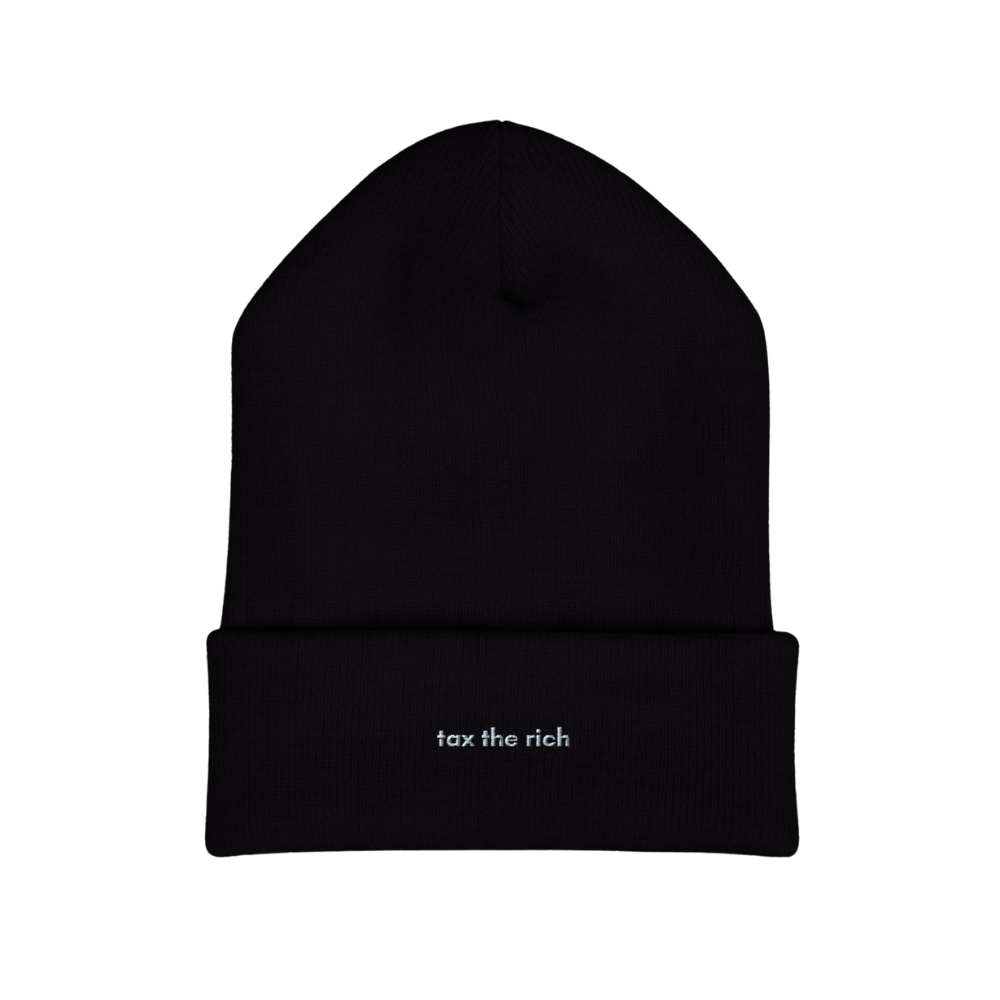 Tax the Rich Embroidered Beanie Hat