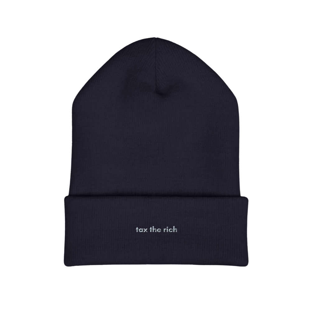 Tax the Rich Embroidered Beanie Hat
